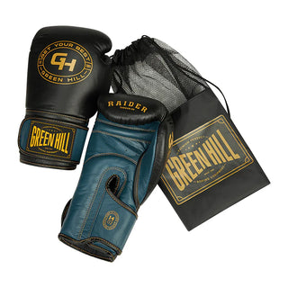 GUANTES DE BOXEO REF. RAIDER NEGRO AZUL PETROLEO