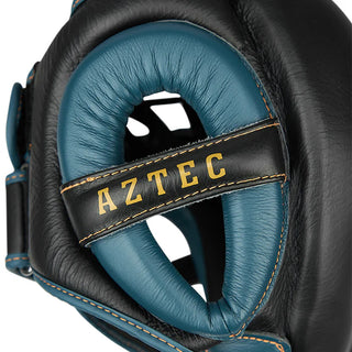 PROTECTOR DE CABEZA REF. AZTEC NEGRO/AZUL PETROLEO