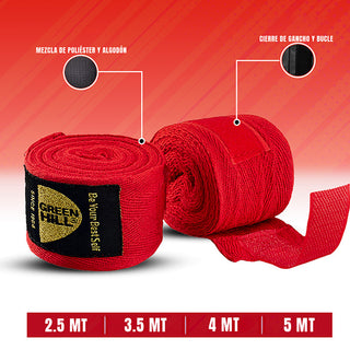 VENDAJE DE MANOS COLOR ROJO APROBADO IBA