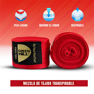 VENDAJE DE MANOS COLOR ROJO APROBADO IBA
